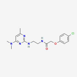 molecular formula C17H22ClN5O2 B2464726 2-(4-chlorophenoxy)-N-(2-((4-(dimethylamino)-6-methylpyrimidin-2-yl)amino)ethyl)acetamide CAS No. 1203228-43-6