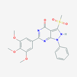 molecular formula C21H20N4O6S B246473 3-methylsulfonyl-1-phenyl-6-(3,4,5-trimethoxyphenyl)-2H-pyrazolo[3,4-d]pyrimidin-4-one 