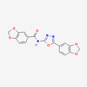 N-(5-(benzo[d][1,3]dioxol-5-yl)-1,3,4-oxadiazol-2-yl)benzo[d][1,3]dioxole-5-carboxamide