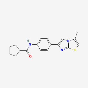 molecular formula C18H19N3OS B2464737 N-(4-(3-methylimidazo[2,1-b]thiazol-6-yl)phenyl)cyclopentanecarboxamide CAS No. 527752-50-7