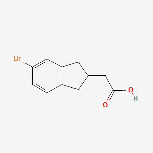 molecular formula C11H11BrO2 B2464745 2-(5-bromo-2,3-dihydro-1H-inden-2-yl)acetic acid CAS No. 1366725-52-1