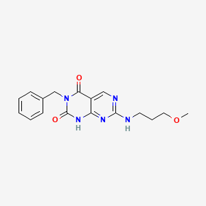 molecular formula C17H19N5O3 B2464748 3-苄基-7-[(3-甲氧基丙基)氨基]嘧啶并[4,5-d]嘧啶-2,4(1H,3H)-二酮 CAS No. 1396760-33-0