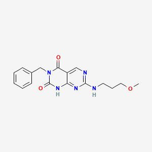 molecular formula C17H19N5O3 B2464748 3-benzyl-7-[(3-methoxypropyl)amino]pyrimido[4,5-d]pyrimidine-2,4(1H,3H)-dione CAS No. 1396760-33-0