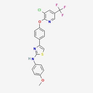 molecular formula C22H15ClF3N3O2S B2464750 (4-(4-(3-クロロ-5-(トリフルオロメチル)(2-ピリジルオキシ))フェニル)(2,5-チアゾリル))(4-メトキシフェニル)アミン CAS No. 1024375-85-6