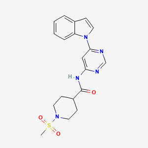 N-(6-(1H-indol-1-yl)pyrimidin-4-yl)-1-(methylsulfonyl)piperidine-4-carboxamide