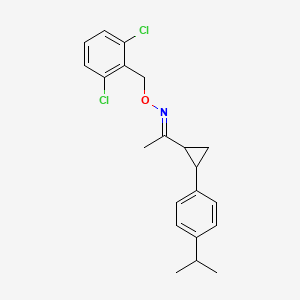 molecular formula C21H23Cl2NO B2464764 1-[2-(4-isopropylphenyl)cyclopropyl]-1-ethanone O-(2,6-dichlorobenzyl)oxime CAS No. 338392-53-3