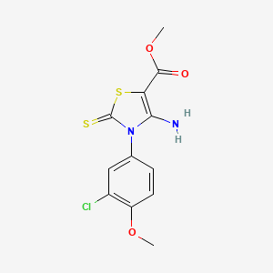 Methyl 4-amino-3-(3-chloro-4-methoxyphenyl)-2-sulfanylidene-1,3-thiazole-5-carboxylate