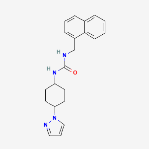 molecular formula C21H24N4O B2464769 1-[(naphthalen-1-yl)methyl]-3-[4-(1H-pyrazol-1-yl)cyclohexyl]urea CAS No. 2097897-33-9