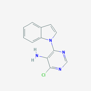 molecular formula C12H9ClN4 B246478 4-chloro-6-(1H-indol-1-yl)-5-pyrimidinamine 