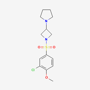 molecular formula C14H19ClN2O3S B2464798 1-[1-(3-Chloro-4-methoxyphenyl)sulfonylazetidin-3-yl]pyrrolidine CAS No. 2309187-74-2