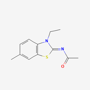 molecular formula C12H14N2OS B2464799 N-[(2Z)-3-ethyl-6-methyl-2,3-dihydro-1,3-benzothiazol-2-ylidene]acetamide CAS No. 865544-56-5