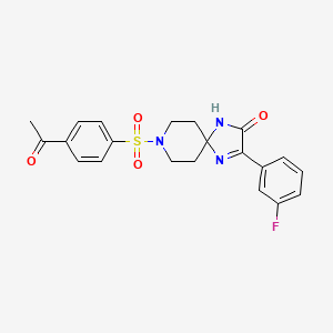 8-((4-Acetylphenyl)sulfonyl)-3-(3-fluorophenyl)-1,4,8-triazaspiro[4.5]dec-3-en-2-one
