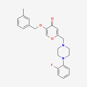 2-[[4-(2-Fluorophenyl)piperazin-1-yl]methyl]-5-[(3-methylphenyl)methoxy]pyran-4-one