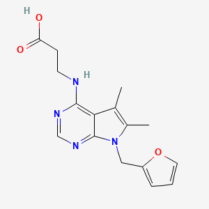 3-{[7-(2-Furylmethyl)-5,6-dimethylpyrrolo[3,2-e]pyrimidin-4-yl]amino}propanoic acid