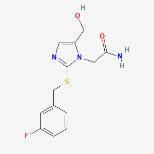 2-(2-((3-fluorobenzyl)thio)-5-(hydroxymethyl)-1H-imidazol-1-yl)acetamide