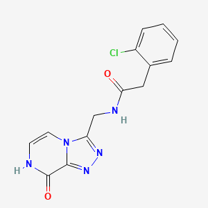 2-(2-chlorophenyl)-N-((8-hydroxy-[1,2,4]triazolo[4,3-a]pyrazin-3-yl)methyl)acetamide