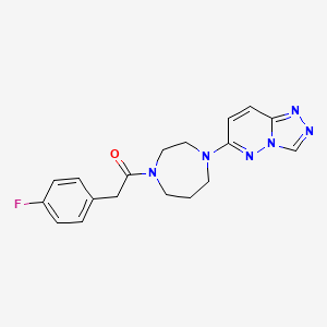 1-(4-([1,2,4]Triazolo[4,3-b]pyridazin-6-yl)-1,4-diazepan-1-yl)-2-(4-fluorophenyl)ethan-1-one