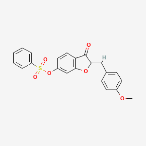(Z)-2-(4-methoxybenzylidene)-3-oxo-2,3-dihydrobenzofuran-6-yl benzenesulfonate