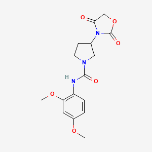 molecular formula C16H19N3O6 B2464856 N-(2,4-dimethoxyphenyl)-3-(2,4-dioxooxazolidin-3-yl)pyrrolidine-1-carboxamide CAS No. 2034431-32-6