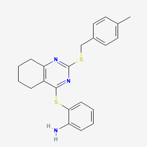 2-({2-[(4-Methylbenzyl)sulfanyl]-5,6,7,8-tetrahydro-4-quinazolinyl}sulfanyl)aniline