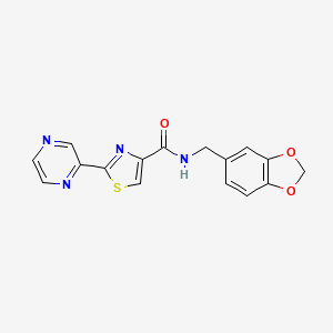 N-(benzo[d][1,3]dioxol-5-ylmethyl)-2-(pyrazin-2-yl)thiazole-4-carboxamide