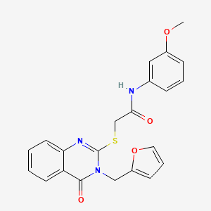 2-((3-(furan-2-ylmethyl)-4-oxo-3,4-dihydroquinazolin-2-yl)thio)-N-(3-methoxyphenyl)acetamide