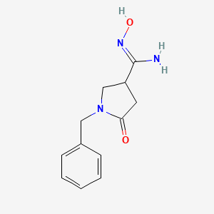 molecular formula C12H15N3O2 B2464867 1-benzyl-N'-hydroxy-5-oxopyrrolidine-3-carboximidamide CAS No. 1937220-23-9