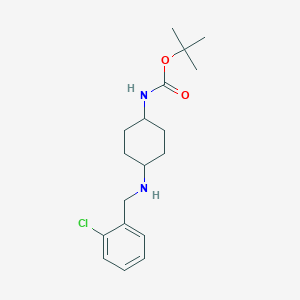 molecular formula C18H27ClN2O2 B2464871 tert-Butyl (1R*,4R*)-4-(2-chlorobenzylamino)cyclohexylcarbamate CAS No. 1286274-12-1