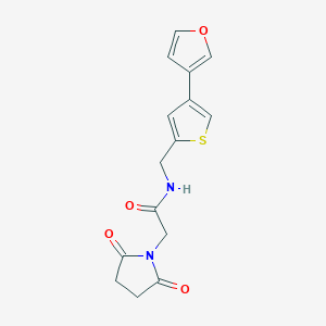 molecular formula C15H14N2O4S B2464887 2-(2,5-Dioxopyrrolidin-1-yl)-N-[[4-(furan-3-yl)thiophen-2-yl]methyl]acetamide CAS No. 2380068-23-3