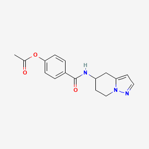 molecular formula C16H17N3O3 B2464888 4-((4,5,6,7-Tetrahydropyrazolo[1,5-a]pyridin-5-yl)carbamoyl)phenyl acetate CAS No. 2034488-32-7