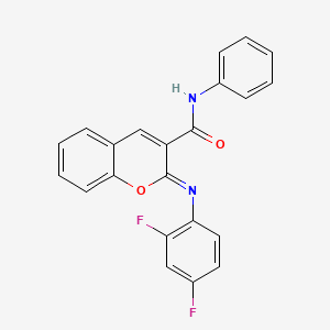 (2Z)-2-[(2,4-difluorophenyl)imino]-N-phenyl-2H-chromene-3-carboxamide