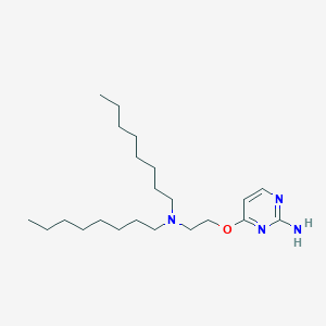 molecular formula C22H42N4O B024649 Pyrimidine, 2-amino-4-(2-dioctylaminoethoxy)- CAS No. 102207-78-3