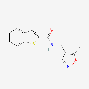 molecular formula C14H12N2O2S B2464904 N-((5-methylisoxazol-4-yl)methyl)benzo[b]thiophene-2-carboxamide CAS No. 2034245-56-0