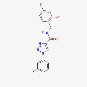 molecular formula C18H16F2N4O B2464911 N-(2,4-二氟苯甲基)-1-(3,4-二甲苯基)-1H-1,2,3-三唑-4-甲酰胺 CAS No. 1326867-01-9