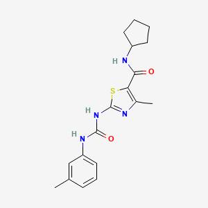 N-cyclopentyl-4-methyl-2-(3-(m-tolyl)ureido)thiazole-5-carboxamide