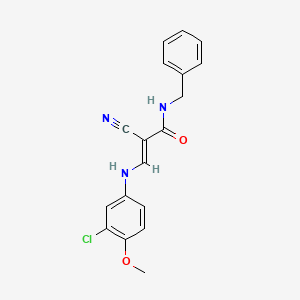 (2E)-N-benzyl-3-[(3-chloro-4-methoxyphenyl)amino]-2-cyanoprop-2-enamide