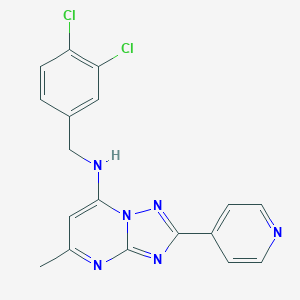 molecular formula C18H14Cl2N6 B246492 N-(3,4-dichlorobenzyl)-N-[5-methyl-2-(4-pyridinyl)[1,2,4]triazolo[1,5-a]pyrimidin-7-yl]amine 
