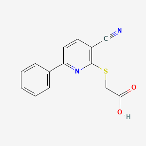molecular formula C14H10N2O2S B2464923 2-(3-Cyano-6-phenyl-2-pyridylthio)acetic acid CAS No. 310456-47-4