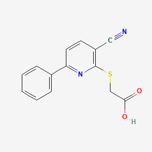 molecular formula C14H10N2O2S B2464923 2-((3-Cyano-6-phenylpyridin-2-yl)thio)acetic acid CAS No. 310456-47-4