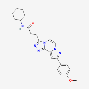 N-cyclohexyl-3-(9-(4-methoxyphenyl)pyrazolo[1,5-a][1,2,4]triazolo[3,4-c]pyrazin-3-yl)propanamide
