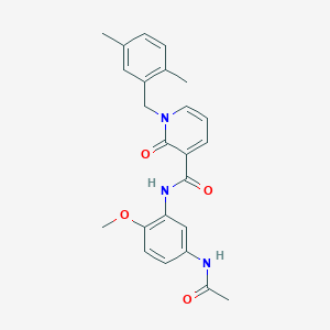 molecular formula C24H25N3O4 B2464936 N-(5-acetamido-2-methoxyphenyl)-1-(2,5-dimethylbenzyl)-2-oxo-1,2-dihydropyridine-3-carboxamide CAS No. 946253-80-1