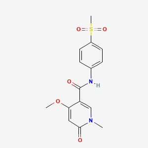 molecular formula C15H16N2O5S B2464938 4-methoxy-1-methyl-N-(4-(methylsulfonyl)phenyl)-6-oxo-1,6-dihydropyridine-3-carboxamide CAS No. 2034559-21-0