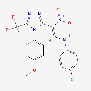 4-chloro-N-[(Z)-2-[4-(4-methoxyphenyl)-5-(trifluoromethyl)-1,2,4-triazol-3-yl]-2-nitroethenyl]aniline