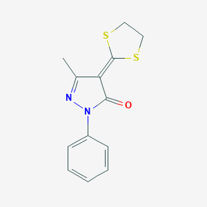 molecular formula C13H12N2OS2 B246498 4-(1,3-Dithiolan-2-ylidene)-5-methyl-2-phenyl-2,4-dihydro-3H-pyrazol-3-one 