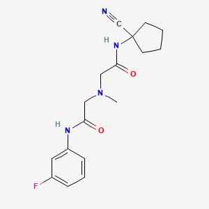 molecular formula C17H21FN4O2 B2464980 2-[[2-[(1-cyanocyclopentyl)amino]-2-oxoethyl]-methylamino]-N-(3-fluorophenyl)acetamide CAS No. 949351-41-1