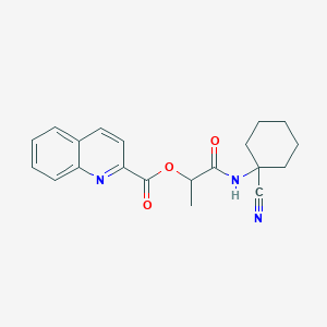 molecular formula C20H21N3O3 B2464981 [1-[(1-Cyanocyclohexyl)amino]-1-oxopropan-2-yl] quinoline-2-carboxylate CAS No. 938989-89-0
