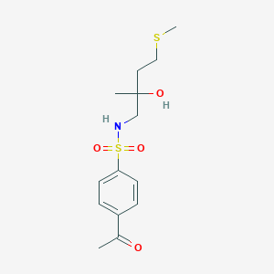 molecular formula C14H21NO4S2 B2464984 4-乙酰基-N-(2-羟基-2-甲基-4-(甲硫基)丁基)苯磺酰胺 CAS No. 1396880-23-1