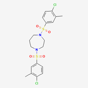 molecular formula C19H22Cl2N2O4S2 B2464985 1,4-Bis[(4-chloro-3-methylphenyl)sulfonyl]-1,4-diazepane CAS No. 447410-92-6