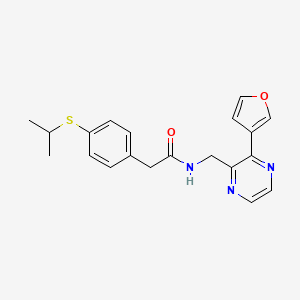 molecular formula C20H21N3O2S B2464990 N-((3-(呋喃-3-基)吡嗪-2-基)甲基)-2-(4-(异丙硫基)苯基)乙酰胺 CAS No. 2034395-10-1