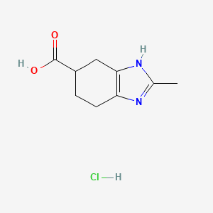 molecular formula C9H13ClN2O2 B2464996 2-methyl-4,5,6,7-tetrahydro-1H-1,3-benzodiazole-5-carboxylic acid hydrochloride CAS No. 131020-46-7